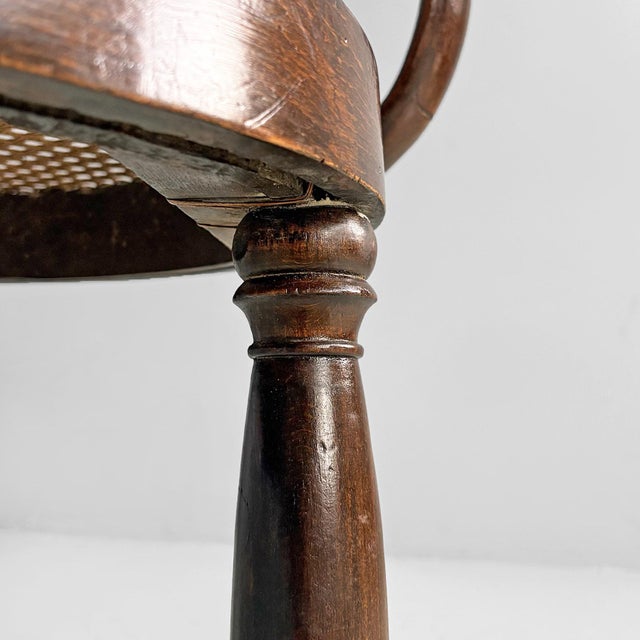 Italian Wood and Vienna Straw Bench, 1970s For Sale - Image 18 of 18