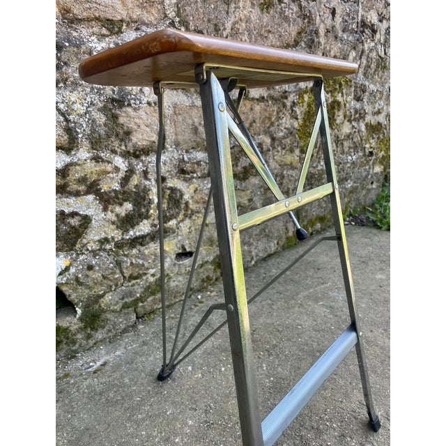 Silver Libellule Folding Stool by Normafix, 1950 For Sale - Image 8 of 12