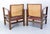Set of French Safari Style Chairs in Leather and Beech, 1940 For Sale - Image 6 of 14