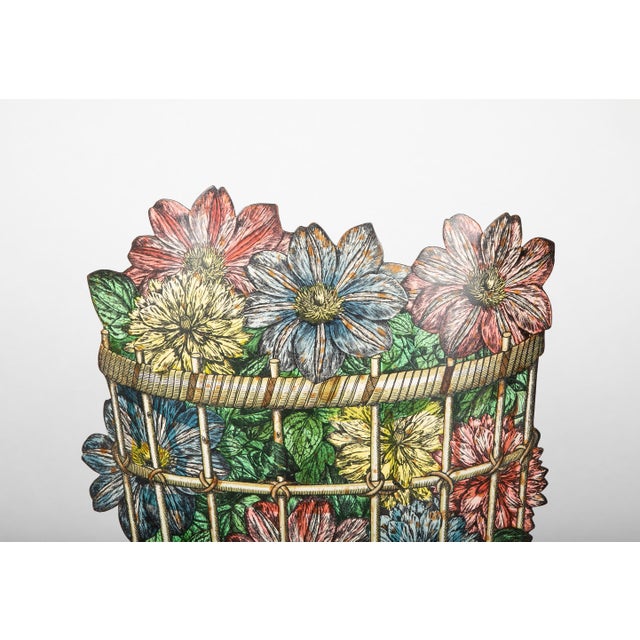 Mid-Century Modern Piero Fornasetti Trompe l'oeil Floral Umbrella Stand For Sale - Image 3 of 6