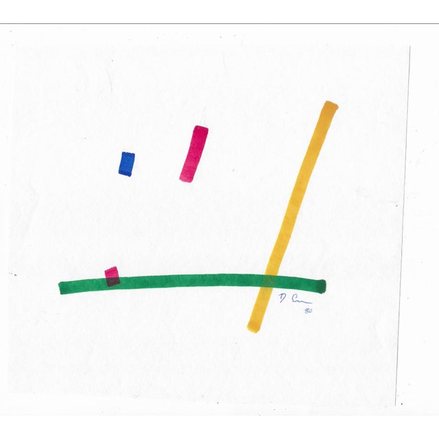 Watercolor and marker by California minimalist abstract painter Dimitri Grachis (1932-2021). Grachis owned the Spatsa...