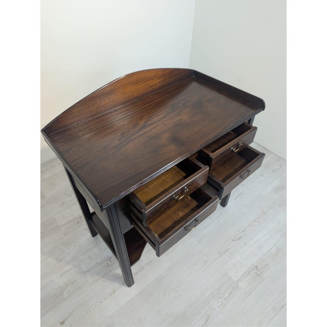 Wooden Desk in Mahogany with Brass Handles, 1960s For Sale - Image 4 of 13