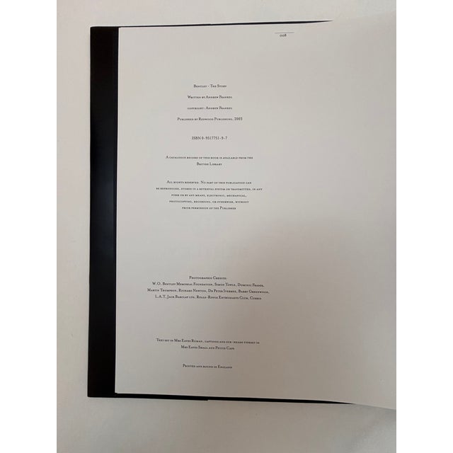 Bentley the Story Hardcover in Box by Andrew Frankel 2003 For Sale In Palm Springs - Image 6 of 10