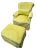 Chartreuse Custom Designer Upholstered Armchair & Ottoman Set of 3 For Sale