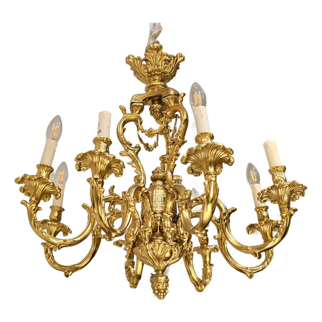 French Style Elegance Gold Chandelier For Sale