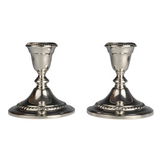 Vintage Gorham Silverplate Candlesticks- a Pair For Sale