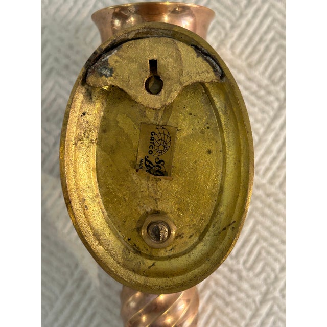 Mid 20th Century Solid Brass Wall Candle Sconces - A Pair For Sale - Image 9 of 9