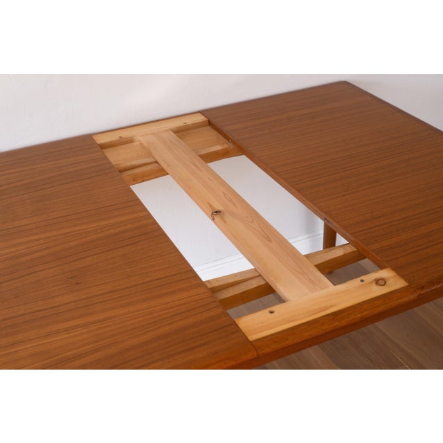 Kurt Ostervig Style Danish Teak Extendable Dining Table With Hidden Leaves For Sale - Image 12 of 13