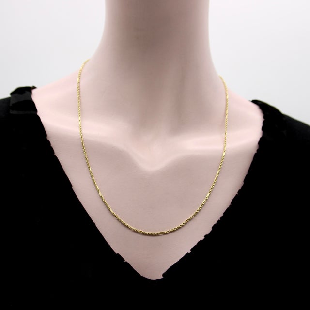 Vintage 14k Gold Bar Link and Rope Chain For Sale In Los Angeles - Image 6 of 9