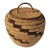 20th C Small Hand Made Lidded Basket With Handle For Sale