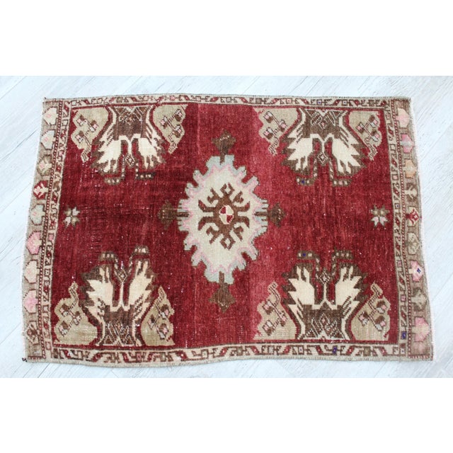 Traditional Small Sized Vintage Turkish Rug - 21.5"x32" For Sale - Image 3 of 10