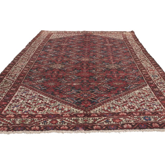 Modern Mid 20th Century Mid 20th Century Vintage Persian Hamadan Rug - 05'00 x 09'10 For Sale - Image 3 of 9