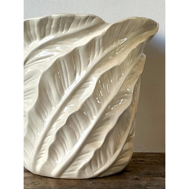 Elevate your botanical collection with this stunning vintage glazed ceramic planter, a quintessential example of Hollywood...