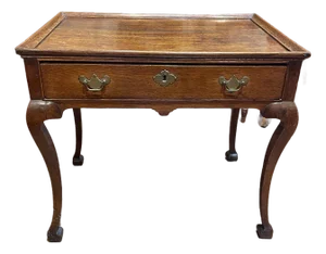 English Chippendale Style Mahogany Tea Table With Single Drawer