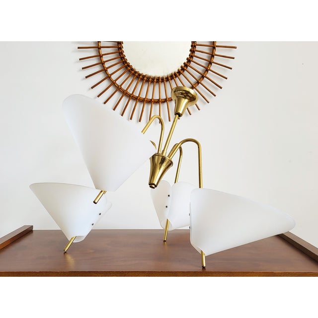 Mid-Century Modern Mid-Century Modern Austrian Brass Chandelier by Rupert Nikoll, 1950s For Sale - Image 3 of 8