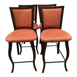 Upholstered Counter Stools - Set of 4 For Sale