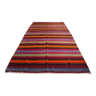 1950s Anatolian Handwoven Striped Tribal Runner For Sale
