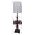 Mid Century Antiqued Pine Floor Lamp With Brass Accents For Sale