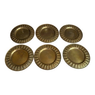 Brass Pineapple Charger Plates - Set of 6 For Sale