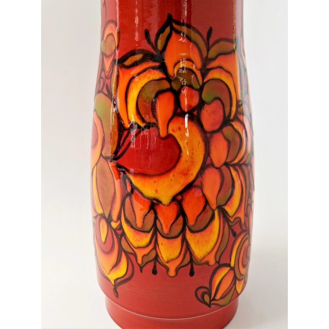 Red 1980s Contemporary Poole Delphis Ceramic Vase For Sale - Image 8 of 11