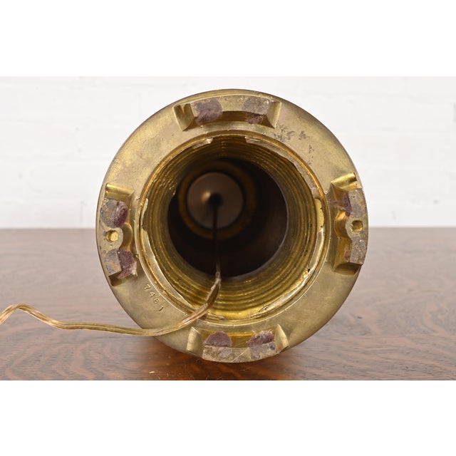 Tiffany & Co. Style Mid-Century Hollywood Regency Large Brass Table Lamp For Sale - Image 10 of 12