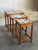 Mid-Century Modern Oak Nesting Tables Set of 3 Ceramic Tile Top Accent End Side Tables Vintage 1970s For Sale - Image 3 of 9