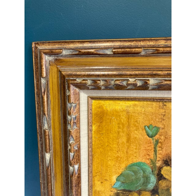 Mid 20th Century Original Sunflowers Oil Painting, Framed and Signed by Artist For Sale - Image 9 of 10