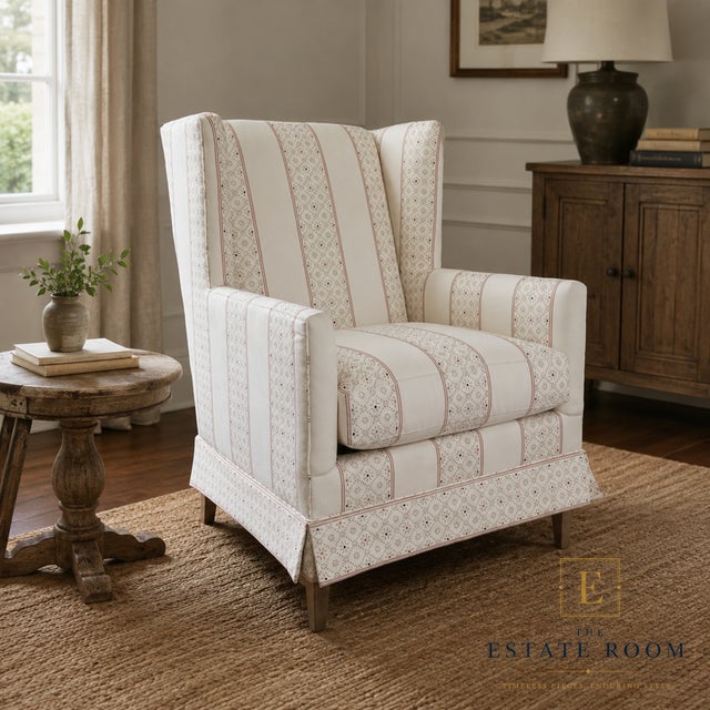 C.R. Laine Furniture Cr Laine Ellison Wingback Lounge Chair (Model 1405-05) – Designer Showroom Sample/New! For Sale - Image 4 of 5