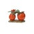 Ceramic Orange Red Double Peach W Leaf Flower Display Art Figure For Sale - Image 4 of 6