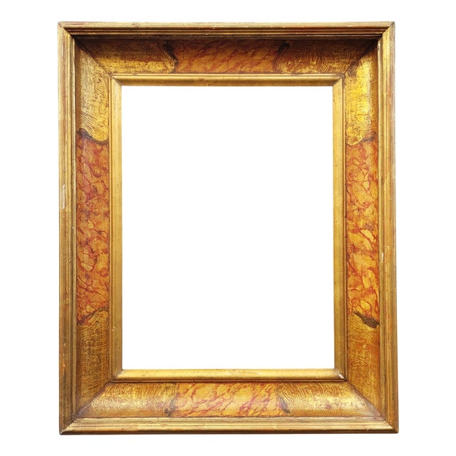17th Century Style Lacquered Wooden Frame, Italy, Late 19th-Early 20th Century For Sale