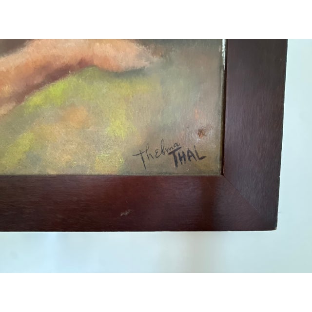 Vintage Thelma Thal Signed Mid-Century Modernist Nude Oil Painting For Sale In Providence - Image 6 of 6