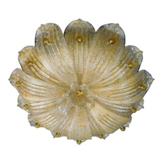 20th Century Amber Graniglia Murano Flush Mount For Sale