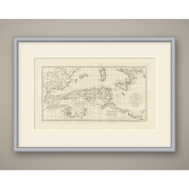 An original copper-engraved map, uncolored, of the western and central Mediterranean as far as Carthaginian power reached....