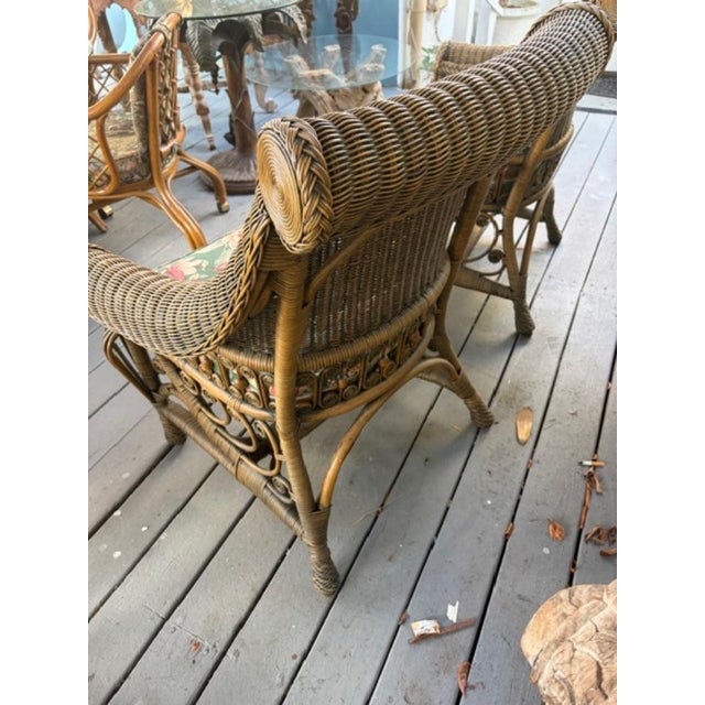 Wood 1980s Custom Wicker Porch Chairs For Sale - Image 7 of 9