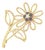 Late 20th Century 14k Gold Sapphire and Diamond Flower Brooch For Sale
