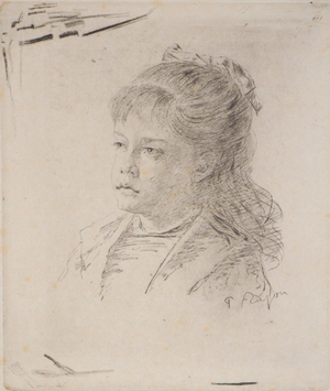 Paul Adolphe Rajon, Female Portrait, Original Signed Etching