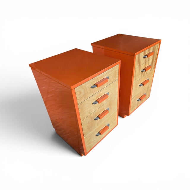 1930s "Pair 1939 ' Flexible Home Arrangements' 4 Drawer Stands by Eliel Saarinen,Pipsan Saarinen Swanson, and J. Robert F Swanson for Johnson Furniture Co." For Sale - Image 5 of 12