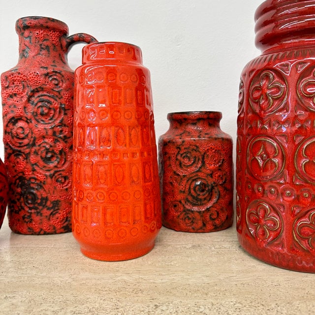 West German Ceramic Vases from Scheurich, 1970s, Set of 6 For Sale - Image 14 of 18