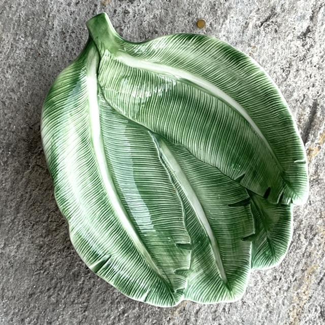 Late 20th Century Vintage Italian Coastal Banana Leaf Bowl For Sale - Image 5 of 9