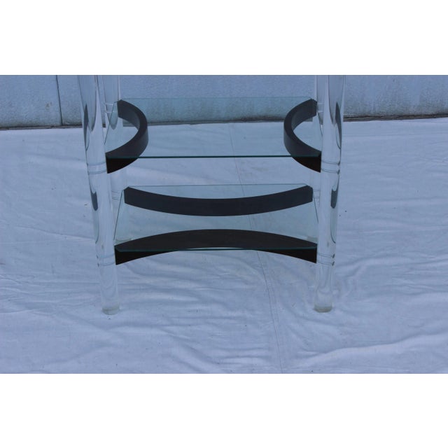 Mid 20th Century 1970s Lucite and Rosewood Etagere For Sale - Image 5 of 9
