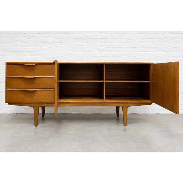2020s Funky Sculptural Mid Century Modern Styled Credenza | Teak Media Stand | Handmade Sideboard For Sale - Image 5 of 13