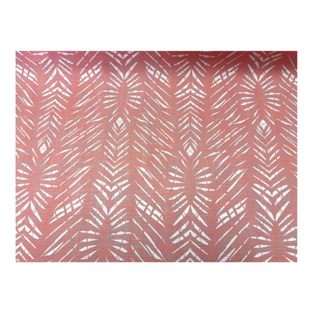 Noho Home Jalene Kanani Batik Coral Indoor Outdoor Hawaiian Tropical Upholstery Drapery Fabric For Sale