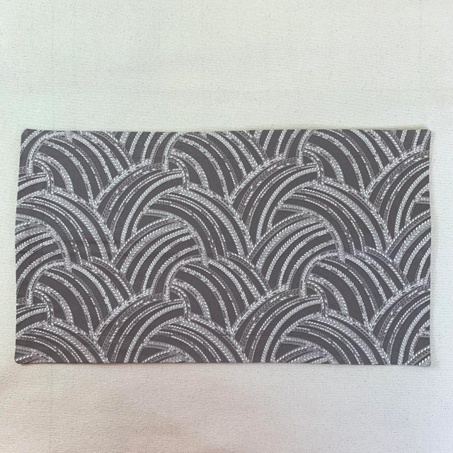 2020s Designer Vicki Payne Free Spirit Gray & Cream Modern Abstract "Feather" Pillow Covers- 3 Pieces For Sale - Image 5 of 7