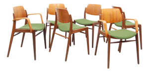 C64 and D64 Dining Chairs in Teak by Hartmut Lohmeyer for Wilkhahn, 1950s, Set of 6