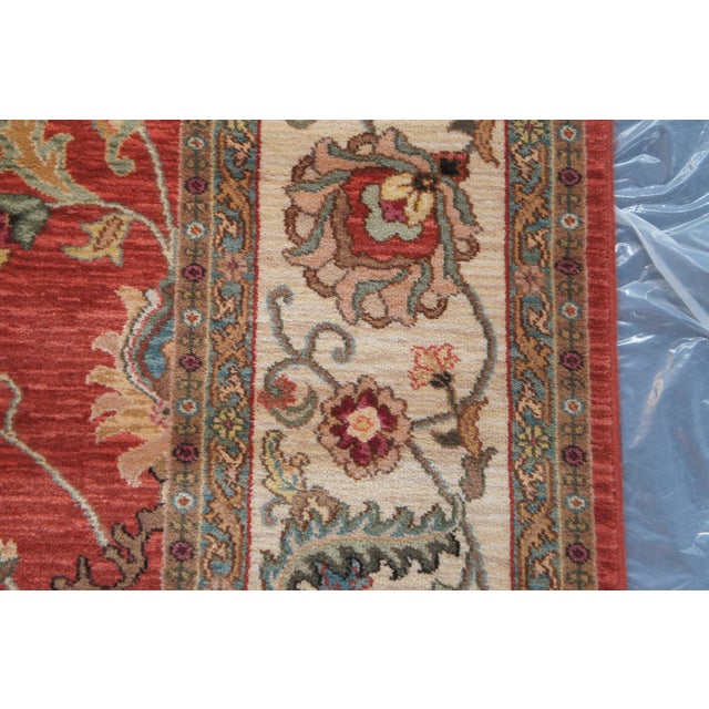 Karastan Ashara 100% Wool Red Agra Acanthus Palmette 549 Area Rug Carpet 9 X 12 For Sale - Image 11 of 15