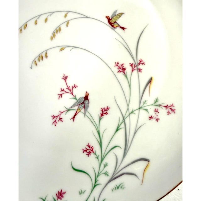 Illustration 1930s Eschenbach Bird Multicolor Leaves and Grasses Dinnerware Set - 50 pcs For Sale - Image 3 of 12