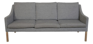 Model 2209 3-Seater Sofa by Børge Mogensen with Grey Fabric from Hallingdal, 1980s