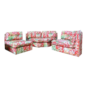 Harvey Probber & Jack Lenor Larsen Happiness Sectional Sofa, Lacquer Red 1968