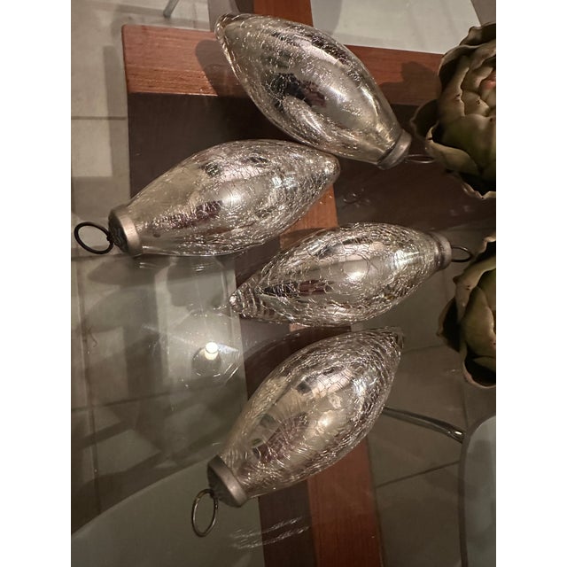 Set of 13 Kugel Mercury Glass Ornaments in Silver, Gold, and Red For Sale In Tampa - Image 6 of 16