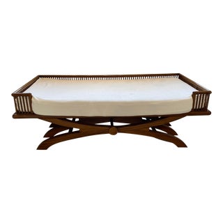 1980s Vintage Wood Daybed With Cushion For Sale
